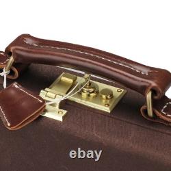 TOURBON Vintage Canvas Leather Gun Case Hunting Shotgun Storage Hard Box withLock