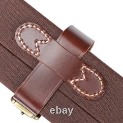 TOURBON Vintage Canvas Leather Gun Case Hunting Shotgun Storage Hard Box withLock