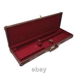 TOURBON Vintage Canvas Leather Gun Case Hunting Shotgun Storage Hard Box withLock