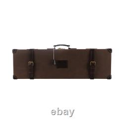 TOURBON Vintage Canvas Leather Gun Case Hunting Shotgun Storage Hard Box withLock