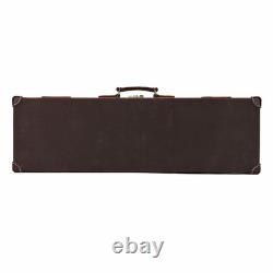 TOURBON Vintage Canvas Leather Gun Case Hunting Shotgun Storage Hard Box withLock
