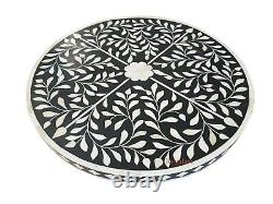 Table Top Handmade Bone Inlay Coffee Table Top Floral Design Home Decor Gift Art