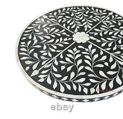 Table Top Handmade Bone Inlay Coffee Table Top Floral Design Home Decor Gift Art