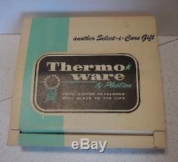 Thermo Serv Plastron set 8 glitter tumblers Original box Glamalite vintage mcm