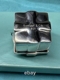 Tiffany & Co Sterling Silver Gift Box Trinket Box Bow Lid Vintage VERY RARE