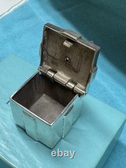 Tiffany & Co Sterling Silver Gift Box Trinket Box Bow Lid Vintage VERY RARE