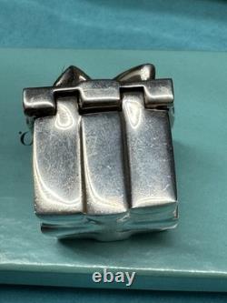Tiffany & Co Sterling Silver Gift Box Trinket Box Bow Lid Vintage VERY RARE