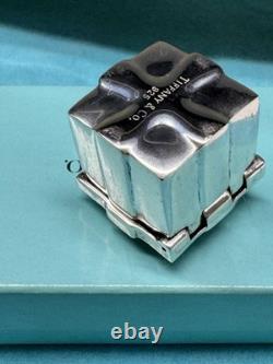 Tiffany & Co Sterling Silver Gift Box Trinket Box Bow Lid Vintage VERY RARE