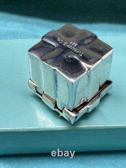 Tiffany & Co Sterling Silver Gift Box Trinket Box Bow Lid Vintage VERY RARE