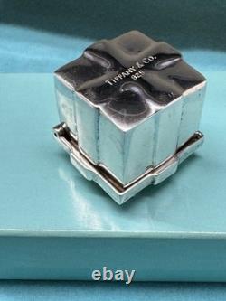 Tiffany & Co Sterling Silver Gift Box Trinket Box Bow Lid Vintage VERY RARE