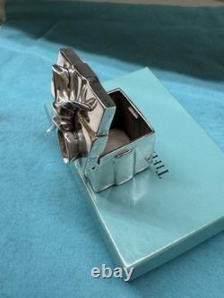 Tiffany & Co Sterling Silver Gift Box Trinket Box Bow Lid Vintage VERY RARE