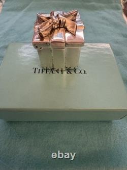 Tiffany & Co Sterling Silver Gift Box Trinket Box Bow Lid Vintage VERY RARE