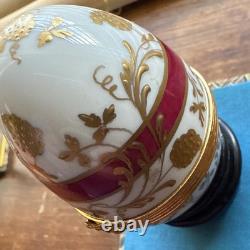 Tiffany & Co porcelain egg trinket box Limoge Gold Floral Pink Band Vintage Rare