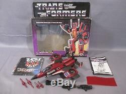 Transformers G1 THRUST 100% Complete with Box VINTAGE 1985 Hasbro