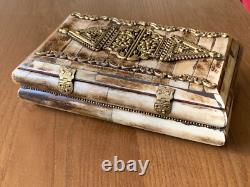 Trinket Jewellery Box Vintagecamel Bone And Brasshandcraftedrare