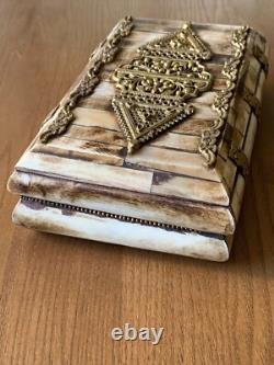 Trinket Jewellery Box Vintagecamel Bone And Brasshandcraftedrare
