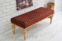 Turkish Kilim Bench Pouf Tribal Ottoman Bedroom Indoor Footrest Coffe Table