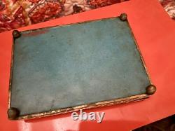 Turquoise & White Floral Vintage Cloisonné Rectangular Hinged Box