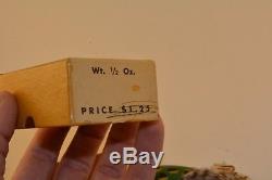 Ultra rare old wooden mac's popping frog lure in picture box published 1940's