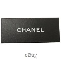 Used authentic CHANEL Women Sunglasses Cc Logo Vintage Round White black box