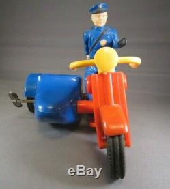 VINTAGE 1949 IDEAL PLASTIC MOTORCYCLE COP AND SIDECAR with ORIGINAL BOX RARE