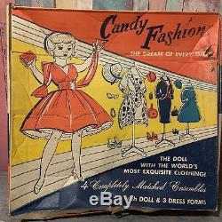 VINTAGE 1960's CANDY FASHION DELUXE DOLL ORIGINAL OUTFITS & ORIGINAL BOX