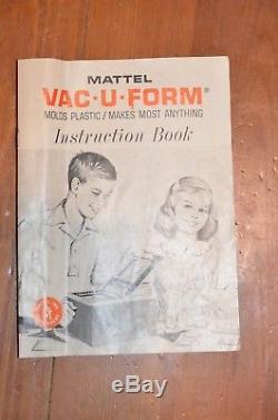 VINTAGE 1963 MATTEL VAC-U-FORM PLASTIC MOLDING TOY with Box, Instructions & Forms
