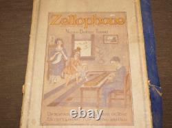 VINTAGE ANTIQUE MUSIC INSTRUMENT ZELLOPHONE XYLOPHONE in BOX