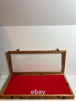 VINTAGE Antique Wood Display Case All Size Jewelry Box Lockable Valet Coins