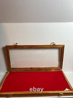 VINTAGE Antique Wood Display Case All Size Jewelry Box Lockable Valet Coins