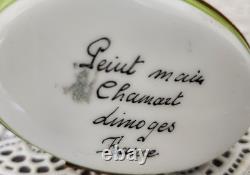 VINTAGE Chamart Limoges Peint Main Purple Butterfly Hinged Trinket Box, France