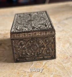 VINTAGE ELEGANCE ornate Steel trinket box-perfect for jewelry (small)