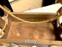 VINTAGE Nautical Anchor Large WOODEN CRATE Box Farmhouse Decor Rustic Storage