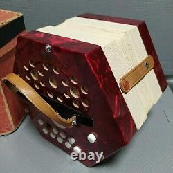 VINTAGE SCHOLER CONCERTINA Accordion CHU 100, with original box READ