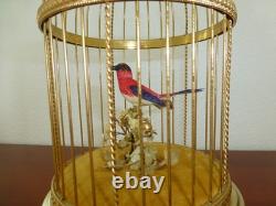 VINTAGE SWISS REUGE SINGING BIRD CAGE BIRD AUTOMATON MUSIC BOX (Watch The Video)