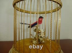 VINTAGE SWISS REUGE SINGING BIRD CAGE BIRD AUTOMATON MUSIC BOX (Watch The Video)