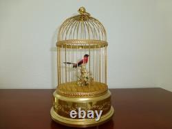 VINTAGE SWISS REUGE SINGING BIRD CAGE BIRD AUTOMATON MUSIC BOX (Watch The Video)