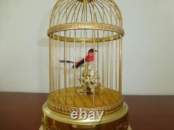 VINTAGE SWISS REUGE SINGING BIRD CAGE BIRD AUTOMATON MUSIC BOX (Watch The Video)