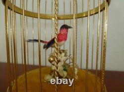 VINTAGE SWISS REUGE SINGING BIRD CAGE BIRD AUTOMATON MUSIC BOX (Watch The Video)