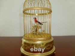 VINTAGE SWISS REUGE SINGING BIRD CAGE BIRD AUTOMATON MUSIC BOX (Watch The Video)