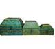 Vintage Set Of 3 Anglo Raj Wooden Box Hand Painted Indian Chest Trinkets 1950s