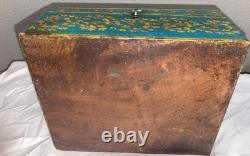 VINTAGE Set Of 3 Anglo Raj Wooden Box Hand Painted Indian Chest Trinkets 1950s