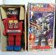 Vintage Tin And Plastic Toy Super Astronaut Robot Sjm Battery Operated Withbox