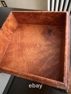 VINTAGE WOOD TRINKET BOX With STERLING SILVER & MARCASITE STONES