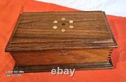 VINTAGE WOODEN BOX SOLID WOOD EXCELLENT CONDITION 70s- MULTIPURPOSE