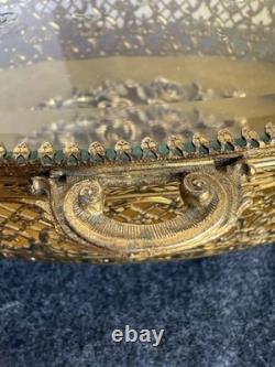 VTG 24 K Gold Plated Keepsake Jewelry Box. Oval Trinket Box