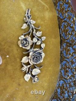 VTG 24 K Gold Plated Keepsake Jewelry Box. Oval Trinket Box