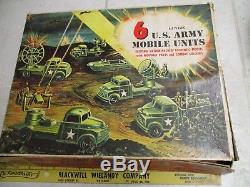 VTG Antique Pyro Box Set US Army Mobile Units Plastic Toys Boat Truck Spotlight
