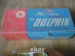 VTG FLEET LINE Speedboat THE DOPHIN #500 Wood Plastic Original Box Incomplete
