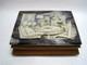 Vtg Incolay Stone & Wood Jewelry Trinket Cigar Humidor Box Dogs Playing Poker